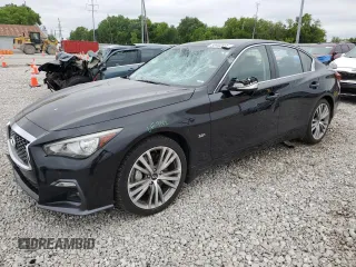 2018 Infiniti Q50 Luxe with VIN JN1EV7AR3JM439221, listed as a Copart auction lot 58482965 with 141,087 mi miles and Salvage title. Bid and sale history available at DreamBid. Image 1.