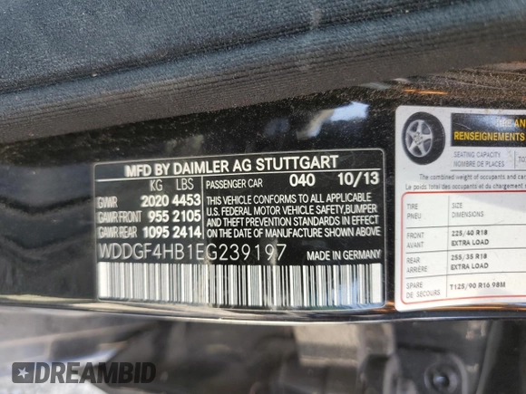2014 Mercedes-Benz C 250 Sport with VIN WDDGF4HB1EG239197, listed as a Copart auction lot 60132695 with 88,813 mi miles and Clean title. Bid and sale history available at DreamBid. Image 12.