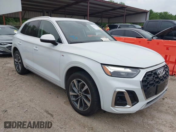 2023 Audi Q5 S line Premium Plus with VIN WA1EAAFY9P2053732, listed as a IAAI auction lot 42075720 with 51,553 mi miles. Bid and sale history available at carsss.com. Image 1.