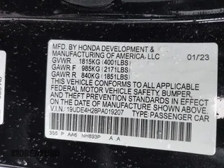 2023 Acura Integra with VIN 19UDE4H28PA019207, listed as a IAAI auction lot 42016165 with 31,553 mi miles and . Bid and sale history available at DreamBid. Image 9.