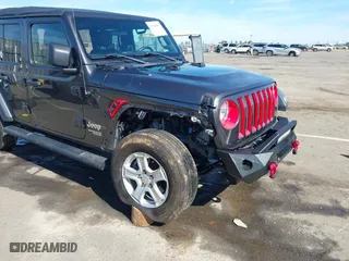 2018 Jeep Wrangler Unlimited Sport S with VIN 1C4HJXDG4JW149557, listed as a IAAI auction lot 42014833 with 54,472 mi miles. Bid and sale history available at carsss.com. Image 6.