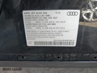 2024 Audi Q8 e-tron Premium Plus with VIN WA15AAGE4RB038515, listed as a IAAI auction lot 41135350 with 8,623 mi miles. Bid and sale history available at carsss.com. Image 8.