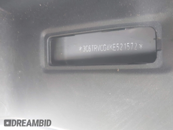 2019 Ram ProMaster Cargo with VIN 3C6TRVCG4KE521572, listed as a IAAI auction lot 40469320 with 191,158 mi miles and . Bid and sale history available at DreamBid. Image 9.