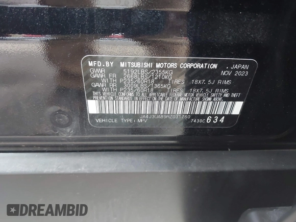 2024 Mitsubishi Outlander ES z VIN JA4J3UA89RZ031760, wystawiony jako IAAI lot #41140604 z przebiegiem 54 640 mil mil oraz . Historia ofert i sprzedaży dostępna na DreamBid. Obrazek 9.