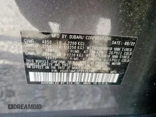 2023 Subaru Outback Limited with VIN 4S4BTAMC2P3115746, listed as a Copart auction lot 64783005 with Not provided miles and Salvage title. Bid and sale history available at DreamBid. Image 12.