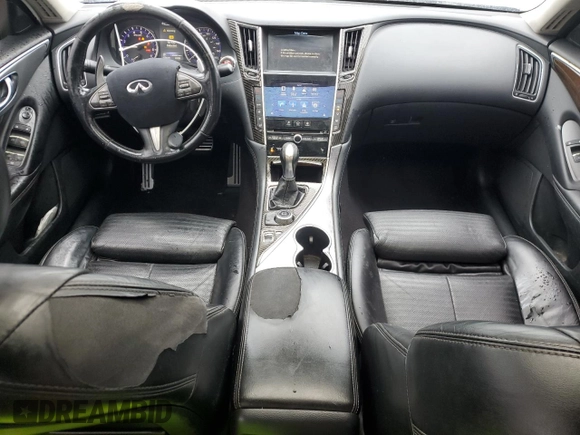 2014 Infiniti Q50 Sport with VIN JN1BV7AP7EM689505, listed as a Copart auction lot 57477555 with 133,824 mi miles and Salvage title. Bid and sale history available at DreamBid. Image 8.