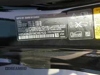2022 BMW M4 Competition xDrive with VIN WBS43AZ01NCH67522, listed as a Copart auction lot 51634765 with 18,142 mi miles and Salvage Title. Bid and sale history available at carsss.com. Image 12.