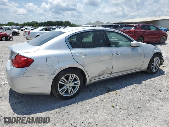2011 Infiniti G25 with VIN JN1DV6AP0BM602333, listed as a Copart auction lot 62570235 with 231,317 mi miles and Salvage title. Bid and sale history available at DreamBid. Image 3.