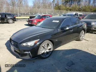 2018 Infiniti Q50 3.0t LUXE with VIN JN1EV7AR6JM440783, listed as a Copart auction lot 46098645 with 60,221 mi miles and Salvage Title. Bid and sale history available at carsss.com. Image 1.