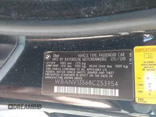 2008 BMW 5 Series 528xi with VIN WBANV13568CZ53954, listed as a IAAI auction lot 41970215 with 115,081 mi miles and . Bid and sale history available at DreamBid. Image 9.