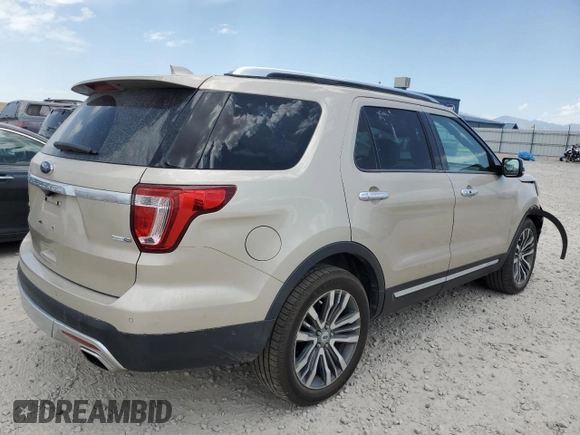 2017 Ford Explorer Platinum with VIN 1FM5K8HT1HGD78629, listed as a Copart auction lot 60538845 with 78,722 mi miles and Salvage title. Bid and sale history available at DreamBid. Image 3.