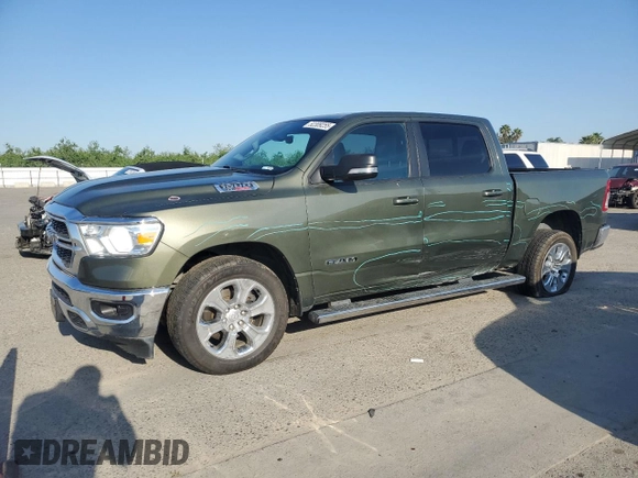 2021 Ram 1500 Big Horn z VIN 1C6RREFM8MN630286, wystawiony jako Copart lot #52309255 z przebiegiem 101 138 mil mil oraz Szkoda całkowita • Salvage title. Historia ofert i sprzedaży dostępna na DreamBid. Obrazek 1.