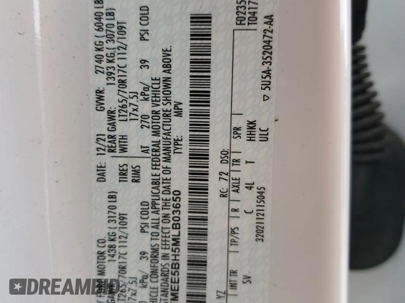 2021 Ford Bronco with VIN 1FMEE5BH5MLB03650, listed as a Copart auction lot 43584385 with 12,104 mi miles and Salvage Title. Bid and sale history available at DreamBid. Image 14.