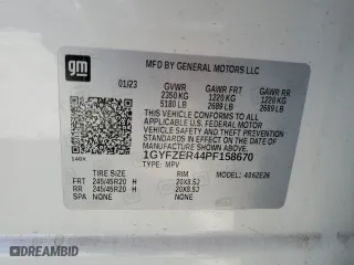 2023 Cadillac XT4 FWD Sport with VIN 1GYFZER44PF158670, listed as a Copart auction lot 46634135 with 22,393 mi miles and Salvage Title. Bid and sale history available at carsss.com. Image 14.