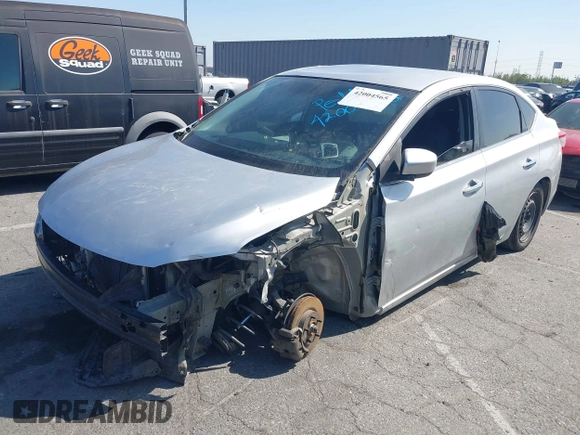 2015 Nissan Sentra S with VIN 3N1AB7APXFY282104, listed as a IAAI auction lot 42004565 with 136,077 mi miles. Bid and sale history available at carsss.com. Image 2.