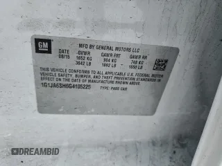 2016 Chevrolet Sonic LS z VIN 1G1JA6SH6G4105225, wystawiony jako Copart lot #89131055 z przebiegiem 112 365 mil mil oraz Szkoda całkowita • Salvage title. Historia ofert i sprzedaży dostępna na DreamBid. Obrazek 12.
