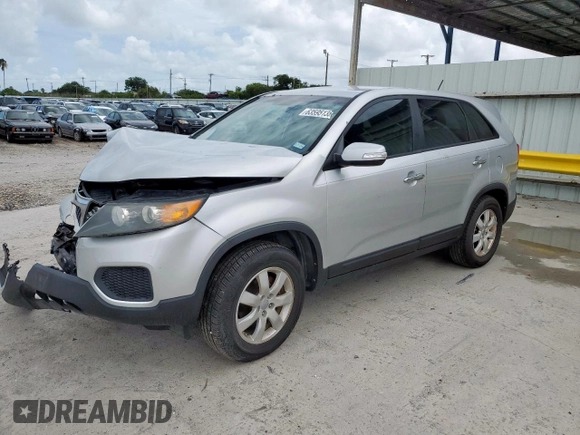2013 Kia Sorento LX with VIN 5XYKT3A19DG396227, listed as a Copart auction lot 63595135 with 157,268 mi miles and Salvage title. Bid and sale history available at DreamBid. Image 1.