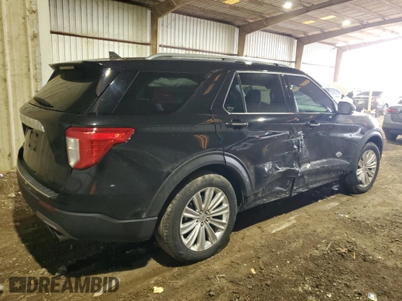 2022 Ford Explorer King Ranch with VIN 1FM5K7LCXNGA76706, listed as a Copart auction lot 83227544 with 28,879 mi miles and Salvage Title. Bid and sale history available at carsss.com. Image 3.