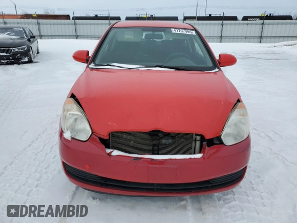 2008 Hyundai Accent Man L with VIN KMHCN35C88U100673, listed as a Copart auction lot 41707495 with 190,844 mi miles and Salvage Title. Bid and sale history available at carsss.com. Image 5.