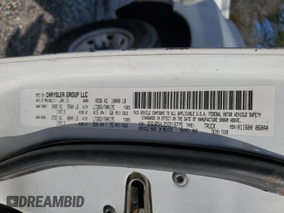2013 Ram 2500 Tradesman with VIN 3C6UR5HL2DG516775, listed as a Copart auction lot 44323045 with 342,743 mi miles and Salvage Title. Bid and sale history available at carsss.com. Image 12.