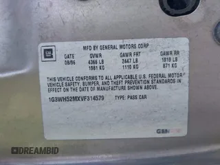 1997 Oldsmobile Cutlass Supreme S z VIN 1G3WH52MXVF314579, wystawiony jako IAAI lot #41755336 z przebiegiem 145 916 mil mil oraz . Historia ofert i sprzedaży dostępna na DreamBid. Obrazek 9.
