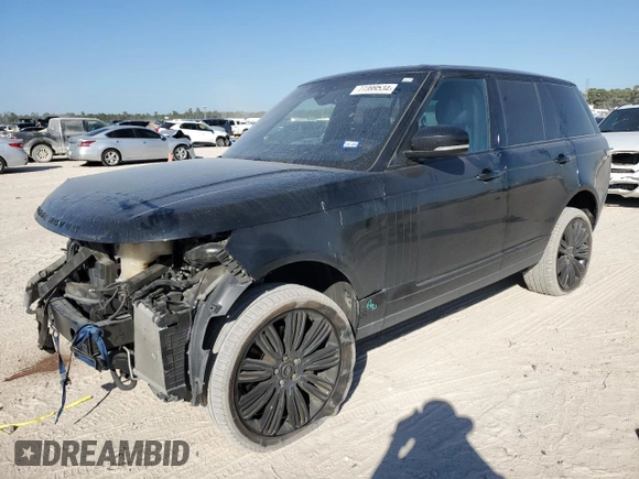 2022 Land Rover Range Rover Westminster with VIN SALGS2RU9NA459581, listed as a Copart auction lot 77399534 with 56,644 mi miles and Salvage title. Bid and sale history available at DreamBid. Image 1.