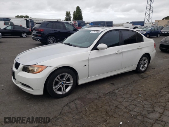 2008 BMW 3 Series 328i with VIN WBAVC57508NK77545, listed as a Copart auction lot 71871404 with 107,150 mi miles and Salvage title. Bid and sale history available at DreamBid. Image 1.