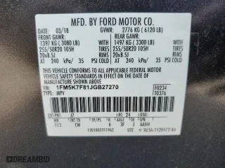 2018 Ford Explorer Limited with VIN 1FM5K7F81JGB27270, listed as a Copart auction lot 74466594 with 43,442 mi miles and Salvage Title. Bid and sale history available at carsss.com. Image 13.