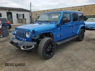2022 Jeep Wrangler Unlimited Sahara with VIN 1C4JJXP64NW218810, listed as a Copart auction lot 49864565 with 19,462 mi miles and Non repairable. Bid and sale history available at DreamBid. Image 1.