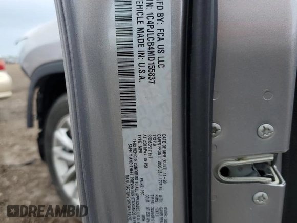 2021 Jeep Cherokee Latitude with VIN 1C4PJLCB4MD155837, listed as a Copart auction lot 54418245 with 54,232 mi miles and Salvage title. Bid and sale history available at DreamBid. Image 13.