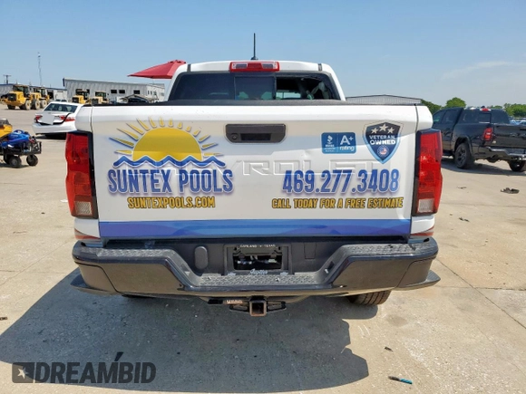 2023 Chevrolet Colorado 2WD Work Truck with VIN 1GCGSBEC6P1201879, listed as a Copart auction lot 60961335 with 45,939 mi miles and Salvage title. Bid and sale history available at DreamBid. Image 6.