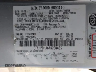 2010 Ford Fusion SE z VIN 3FAHP0HA6AR238485, wystawiony jako IAAI lot #42237682 z przebiegiem 147 260 mil mil oraz . Historia ofert i sprzedaży dostępna na DreamBid. Obrazek 9.