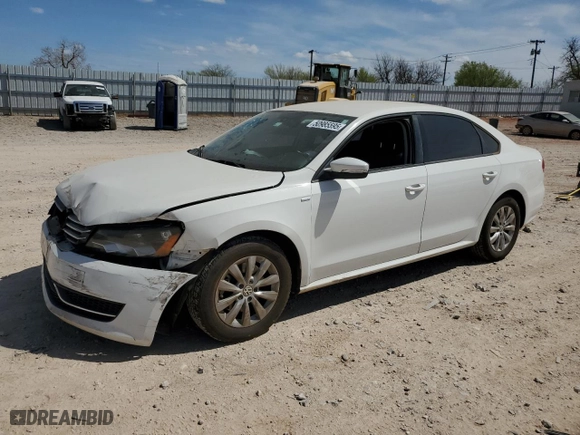 2014 Volkswagen Passat Wolfsburg Ed with VIN 1VWAT7A37EC075133, listed as a Copart auction lot 50985595 with 117,838 mi miles and Salvage Title. Bid and sale history available at carsss.com. Image 1.