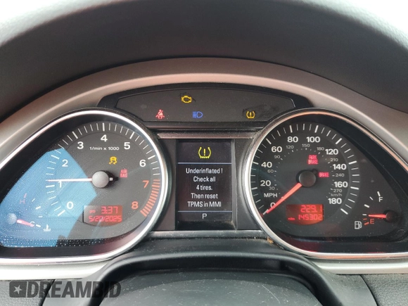 2009 Audi Q7 with VIN WA1AY74L69D028427, listed as a Copart auction lot 57304545 with 145,302 mi miles and Salvage title. Bid and sale history available at DreamBid. Image 9.