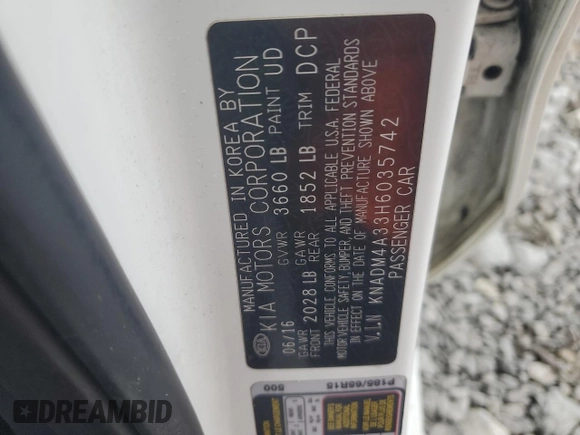 2017 Kia Rio LX z VIN KNADM4A33H6035742, wystawiony jako Copart lot #44418725 z przebiegiem 146 189 mil mil oraz Tytuł czysty. Historia ofert i sprzedaży dostępna na DreamBid. Obrazek 12.