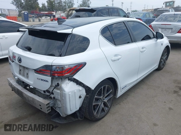 2017 Lexus CT 200h with VIN JTHKD5BH4H2283160, listed as a IAAI auction lot 42383036 with 115,582 mi miles and . Bid and sale history available at DreamBid. Image 4.
