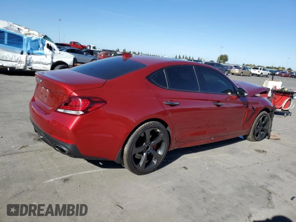 2019 Genesis G70 Dynamic with VIN KMTG34LE7KU015581, listed as a Copart auction lot 79349084 with 32,338 mi miles and Salvage Title. Bid and sale history available at DreamBid. Image 3.