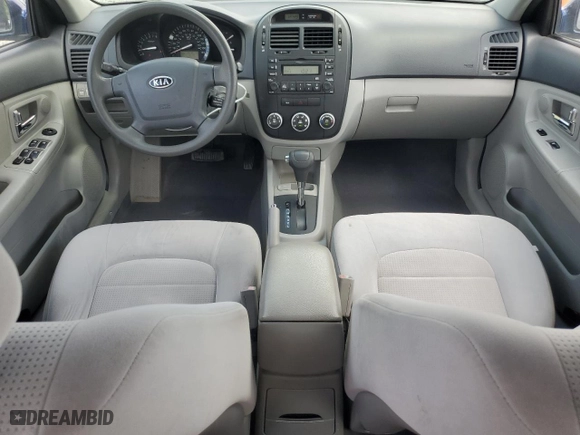 2009 Kia Spectra EX with VIN KNAFE222X95604934, listed as a Copart auction lot 53872145 with 86,838 mi miles and Clean Title. Bid and sale history available at carsss.com. Image 8.
