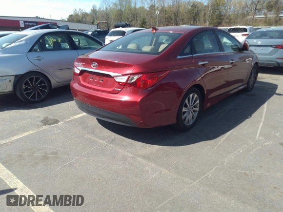 2014 Hyundai Sonata SE with VIN 5NPEC4AC5EH923646, listed as a IAAI auction lot 41935203 with 90,506 mi miles and . Bid and sale history available at DreamBid. Image 4.