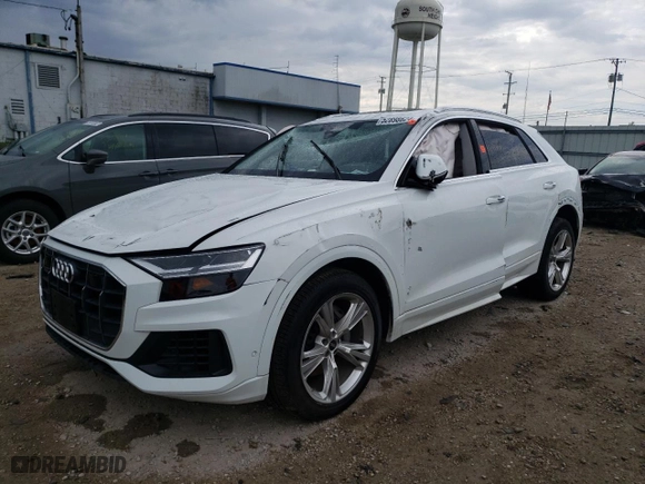 2022 Audi Q8 Premium Plus with VIN WA1BVBF11ND020970, listed as a Copart auction lot 52898624 with 0 mi miles and Salvage Title. Bid and sale history available at carsss.com. Image 1.