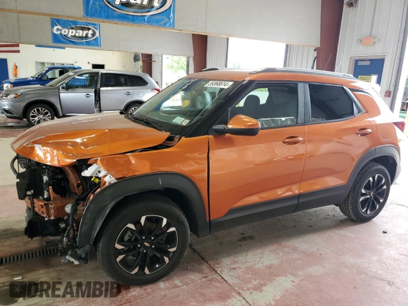 2022 Chevrolet TrailBlazer LT with VIN KL79MRSL7NB038700, listed as a Copart auction lot 59368614 with 34,463 mi miles and Salvage Title. Bid and sale history available at DreamBid. Image 1.