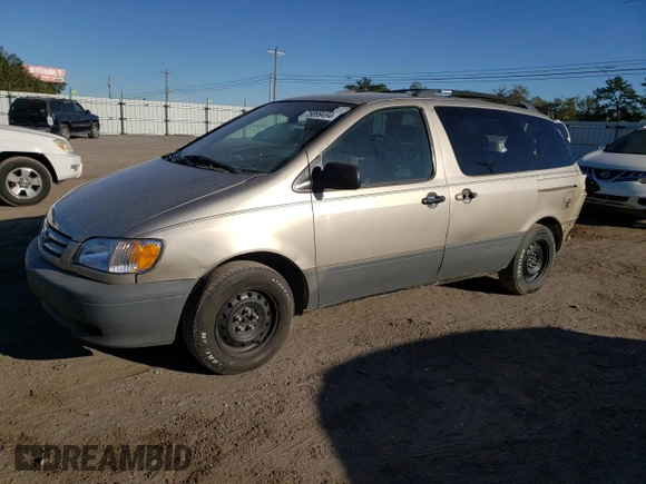 2001 Toyota Sienna LE with VIN 4T3ZF13C01U359721, listed as a Copart auction lot 75899494 with 280,173 mi miles and Salvage Title. Bid and sale history available at carsss.com. Image 1.