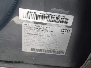 2013 Audi Q5 Premium Plus with VIN WA1LFAFP3DA032232, listed as a IAAI auction lot 41486752 with 154,388 mi miles. Bid and sale history available at carsss.com. Image 9.