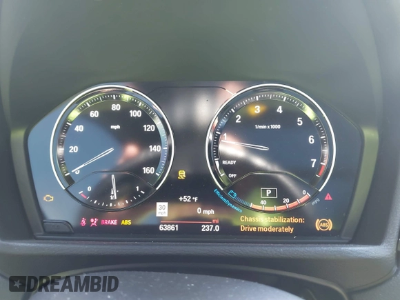 2019 BMW X1 xDrive28i with VIN WBXHT3C58K5N05523, listed as a IAAI auction lot 41752675 with 63,861 mi miles. Bid and sale history available at carsss.com. Image 7.