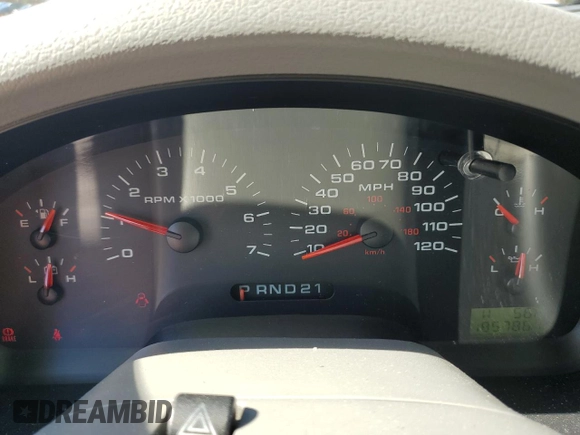 2005 Ford F-150 XL with VIN 1FTRF12525KC15573, listed as a Copart auction lot 45293005 with 185,786 mi miles and Salvage Title. Bid and sale history available at carsss.com. Image 9.