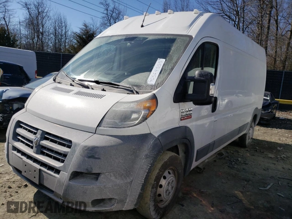 2017 Ram ProMaster Cargo with VIN 3C6TRVDGXHE544426, listed as a Copart auction lot 46569555 with 56,571 mi miles and Clean Title. Bid and sale history available at carsss.com. Image 1.