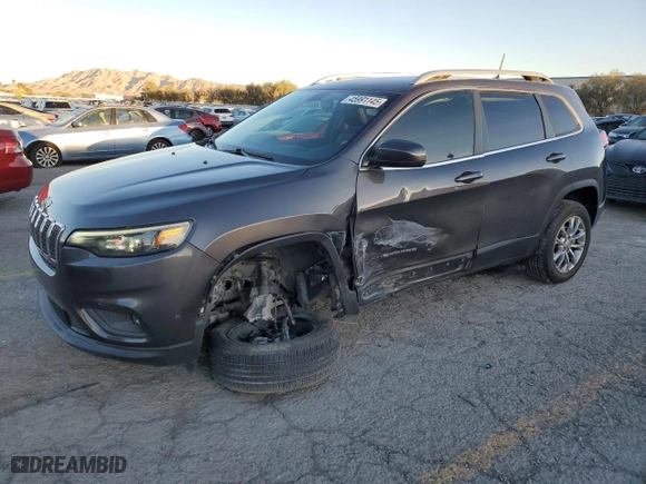 2019 Jeep Cherokee Latitude Plus with VIN 1C4PJLLBXKD248116, listed as a Copart auction lot 45991145 with 66,365 mi miles and Salvage Title. Bid and sale history available at carsss.com. Image 1.