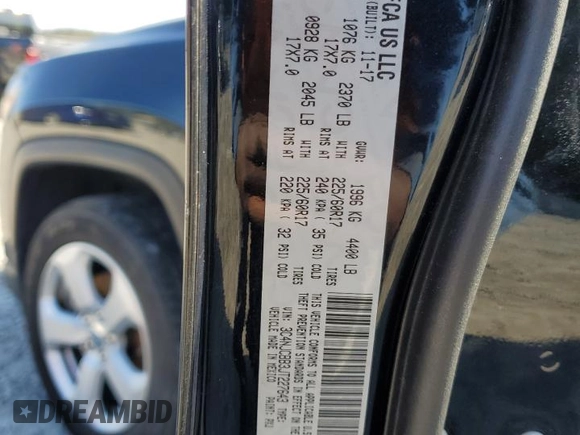 2018 Jeep Compass Latitude with VIN 3C4NJCBB3JT227643, listed as a Copart auction lot 44915625 with 135,797 mi miles and Salvage Title. Bid and sale history available at DreamBid. Image 12.