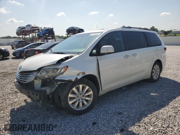 2015 Toyota Sienna Limited with VIN 5TDDK3DC5FS104572, listed as a Copart auction lot 62145625 with 156,740 mi miles and Salvage title. Bid and sale history available at DreamBid. Image 1.