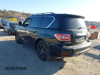 2019 Nissan Armada Platinum with VIN JN8AY2NE7K9758062, listed as a IAAI auction lot 41752480 with 122,252 mi miles. Bid and sale history available at carsss.com. Image 3.